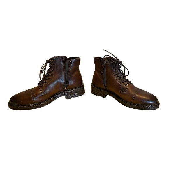Dark Brown Leather Lace up Boot - Picture 3 of 7
